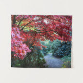 Kleurrijke herfst tuin wandeling landschap wandkleed (Voorkant (horizontaal))