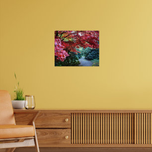 Kleurrijke herfst tuin wandeling poster