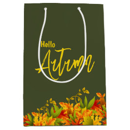 Kleurrijke herfst vallende bladeren cadeautas