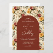 Kleurrijke herfst wilde bloemen terracotta gele bo kaart (Voorkant / Achterkant)