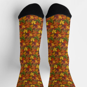 Kleurrijke herfstbladeren, abstract ontwerp sokken
