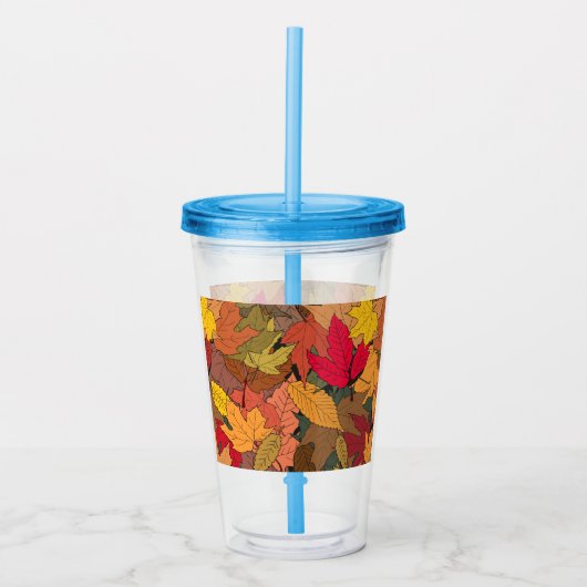 Kleurrijke herfstbladeren acryl drinkbeker (Voorkant)