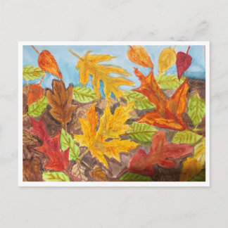 Kleurrijke herfstbladeren briefkaart