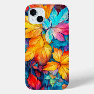 Kleurrijke herfstbladeren iPhone 15 mini hoesje