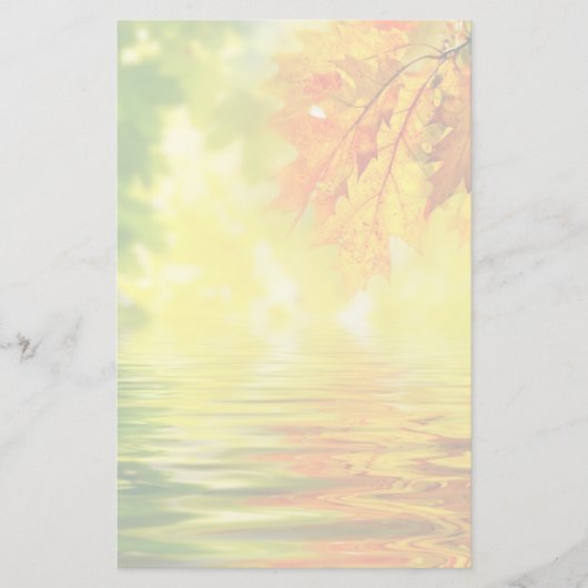 Kleurrijke herfstbladeren die in het water reflect briefpapier (Voorkant)