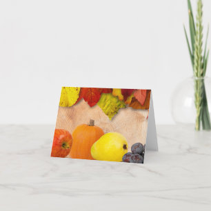Kleurrijke herfstbladeren en vers fruit Note Kaart