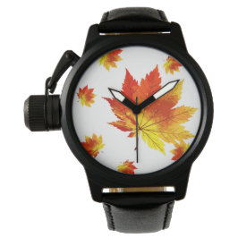 Kleurrijke herfstbladeren horloge