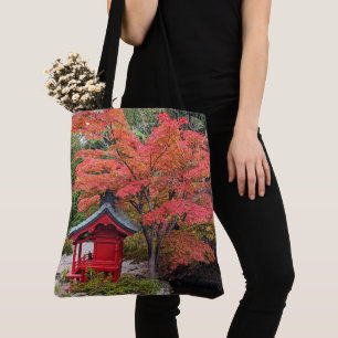Kleurrijke Herfstbladeren Japanse Tuin Draagtas