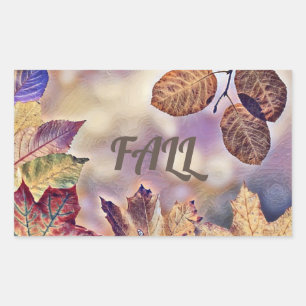 Kleurrijke Herfstbladeren met herfstkleuren waterv Rechthoekige Sticker