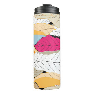 Kleurrijke herfstbladeren, naadloos patroon. thermosbeker