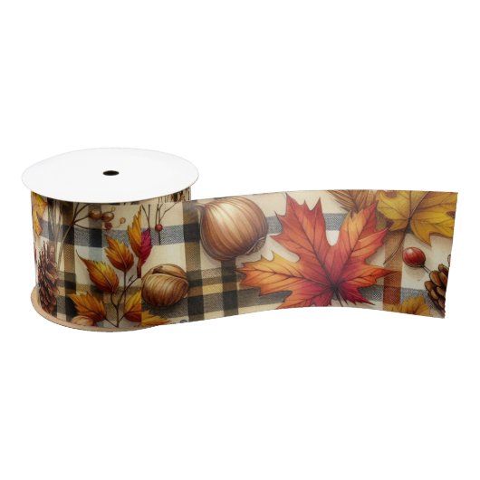 Kleurrijke herfstbladeren op Plaid Lint (Spoel)