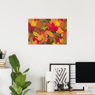 Kleurrijke herfstbladeren poster