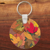 Kleurrijke herfstbladeren sleutelhanger (Voorkant)
