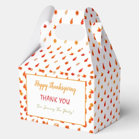 Kleurrijke herfstbladeren Thanksgiving Dinner Part Bedankdoosjes (Achterkant)