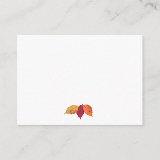 Kleurrijke Herfstbladeren Trouw Gast Details Informatiekaartje (Achterkant)