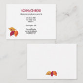 Kleurrijke Herfstbladeren Trouw Gast Details Informatiekaartje (Voorkant / Achterkant)