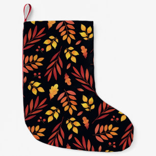 Kleurrijke herfstbladeren Waterverf Kleine Kerstsok