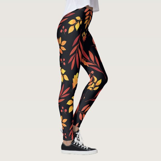 Kleurrijke herfstbladeren Waterverf Leggings (Rechts)
