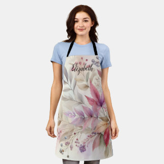 Kleurrijke herfstbladeren waterverf pastel kleur schort