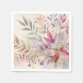 Kleurrijke herfstbladeren waterverf pastelkleur servet (Voorkant)