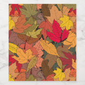 Kleurrijke herfstbladeren wijn etiket (Enkel label)