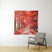 Kleurrijke herfstbomen, impressionistische oliever wandkleed (In situ)