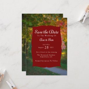 Kleurrijke herfstdag Save the Date Kaart