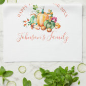 Kleurrijke herfstoogst bouquet theedoek (Gevouwen)