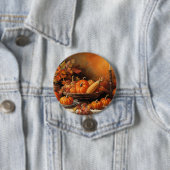 Kleurrijke herfstpompoenen ronde button 7,6 cm (In situ)