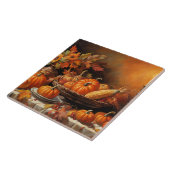 Kleurrijke herfstpompoenen tegeltje (Zijkant)