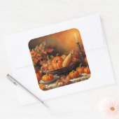 Kleurrijke herfstpompoenen vierkante sticker (Envelop)