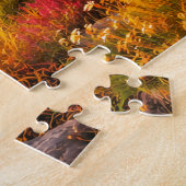Kleurrijke herfstpuzzel met weerspiegeling in berg legpuzzel (Zijkant)