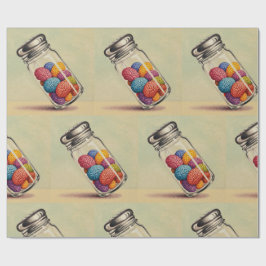 Kleurrijke hersenen specerijen lang cadeaupapier