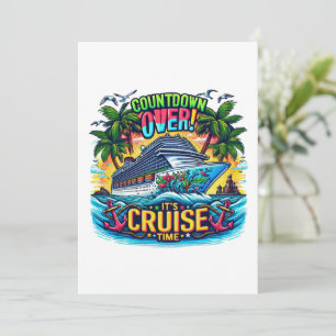 Kleurrijke "Het is cruise tijd" aftelling cruisesc Kaart