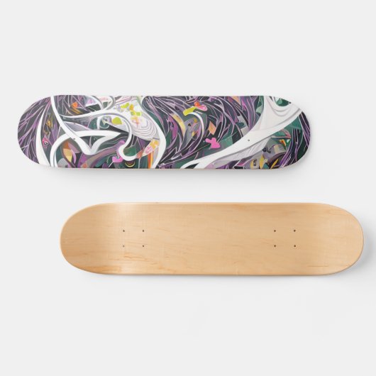 Kleurrijke het Schilderen Curven Abstracte Kunst Skateboard (Horizontaal)