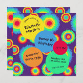 Kleurrijke het Verjaardagsfeest van de Dye Kaart (Voorkant / Achterkant)