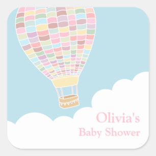 Kleurrijke Hete Luchtballon Baby shower Stickers