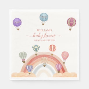 Kleurrijke Hete Luchtballon Regenboog Baby shower Servet