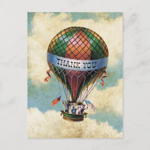  kleurrijke heteluchtballon bedankt briefkaart