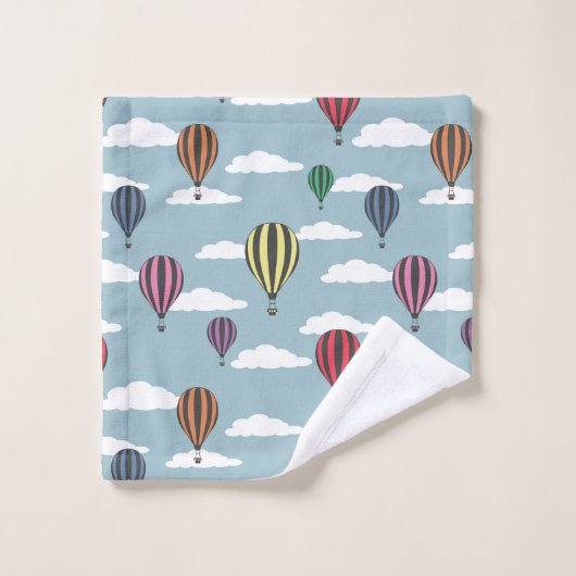 Kleurrijke heteluchtballonnen bad handdoek (Wasdoekje)