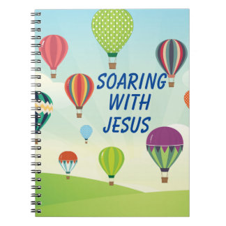 Kleurrijke heteluchtballonnen kinder feest notitieboek