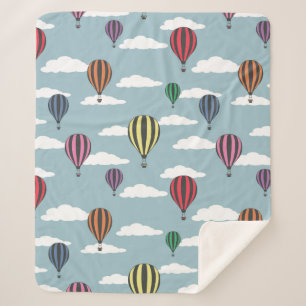 Kleurrijke heteluchtballonnen sherpa deken