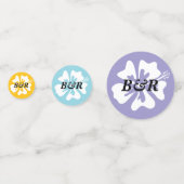 Kleurrijke Hibiscus bloem logo's gepersonaliseerd Confetti (Voorkanten)