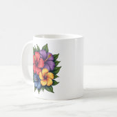 Kleurrijke Hibiscus Bloemen Keramische Koffie Mok (Voorkant links)