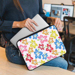 Kleurrijke Hibiscus, Bloempatroon Laptop Sleeve