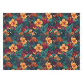 Kleurrijke Hibiscus, geel Sinaasappel Groene Bloem Tafelkleed (Voorkant (Horizontaal))