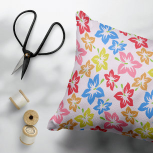 Kleurrijke hibiscus, patroon van bloemen accent kussen
