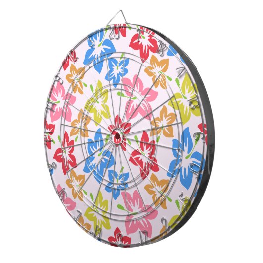 Kleurrijke hibiscus, patroon van bloemen dartbord (Voorkant Rechts)