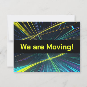 Kleurrijke High Tech Lichten Adreswijziging Briefkaart