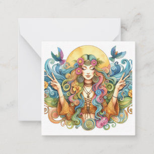 Kleurrijke hippe Kaart Notitiekaartje